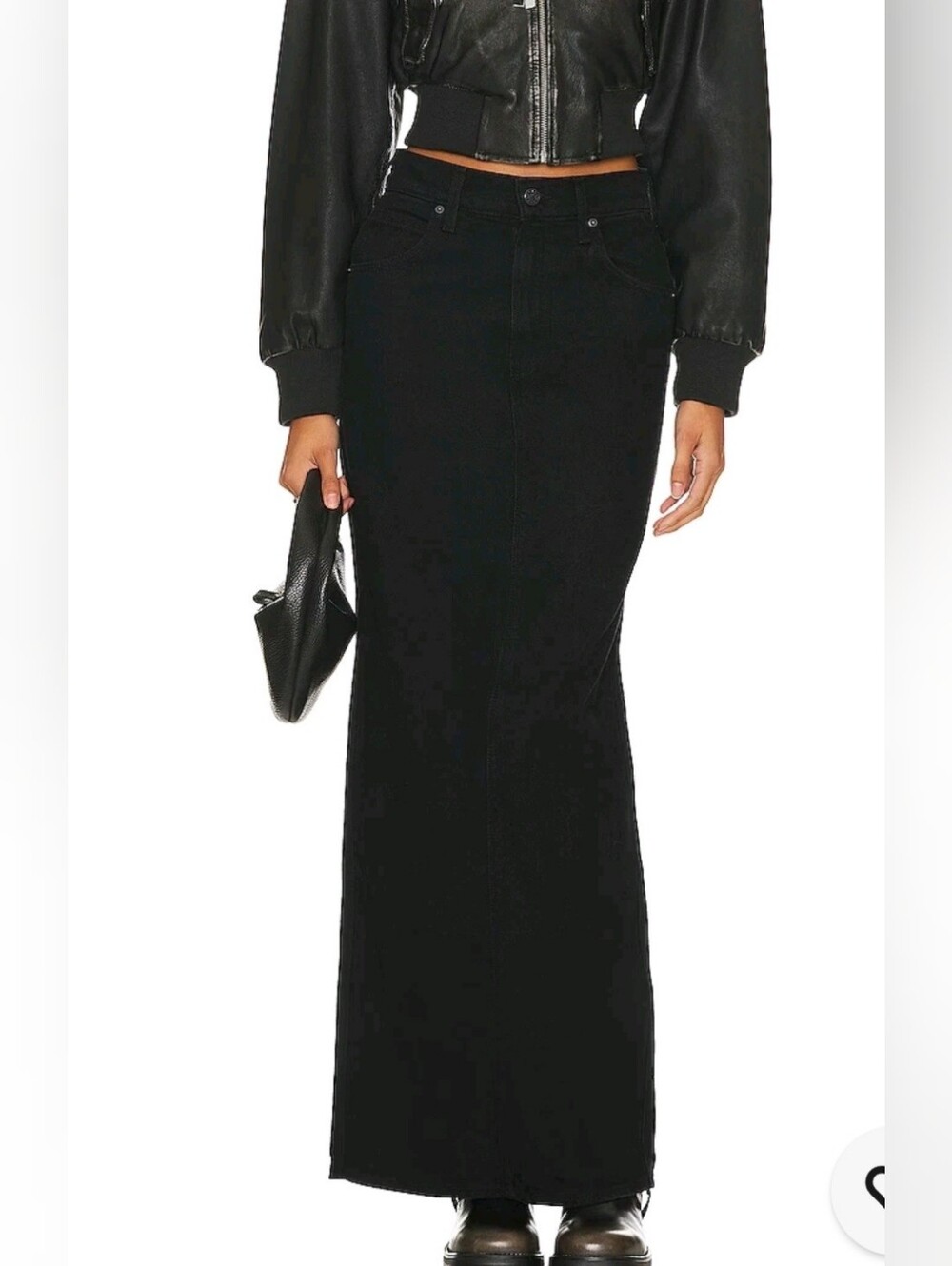 Mother Snacks Candi Stick Pencil Maxi Denim Skirt
